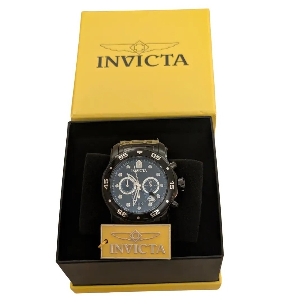 Invicta Pro Diver 0076 Chronograph Watch 48 mm Black Ion Plated Stainless Steel - Picture 3 of 16